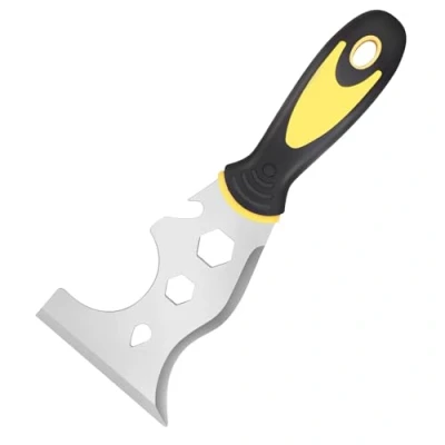 Image of 13 in 1 Painters Tool Stainless Steel Wallpaper Paint Scraper Putty Knife for Decorating Drywall Finishing Plaster Scraping Caulk Removal Includes Roller Straight Curved