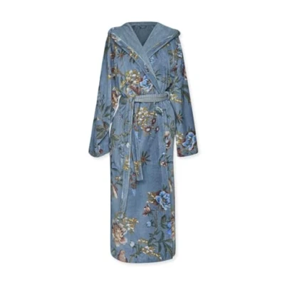 Image of PiP Studio Secret Garden Bathrobe Sauna Gown, blue, L
