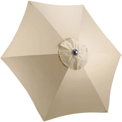 Image of CHRISTOW Replacement Parasol Canopy 2m Hexagonal 6 Arms UV 30+ Protection For Garden Umbrella (Taupe Fabric)