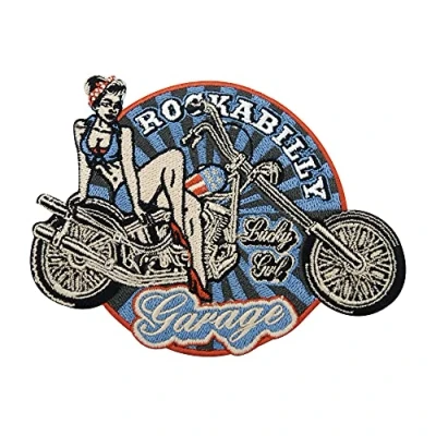 Image of Retro Rockabilly 80s Biker Iron on Patch Vintage Motorcycle Cowl Embroidery Patch, USA America ironable Jacket Patches, Old School Badges Finally Home