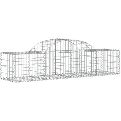 Image of Vidaxl Arched Gabion Baskets 10 pcs 200x50x40/60 cm Galvanised Iron
