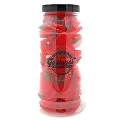 Image of Giant Strawberries Retro Sweet Shop Jar By The Gourmet Company