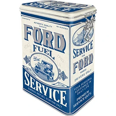 Image of Nostalgic Art Ford Fuel Service Gift Idea for Car Accessories Fans, Tin with aroma lid, Vintage Design, 1.3 l