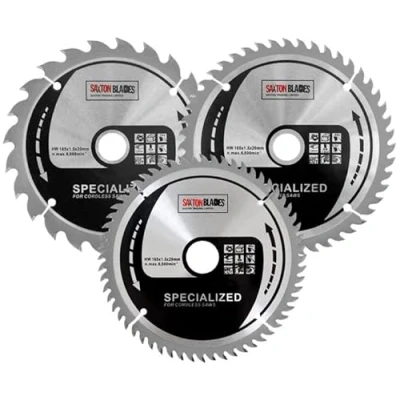 Image of Saxton 165mm TCT Thin Kerf Cordless Circular Saw Blade Pack C Dewalt Makita Ryobi Bosch