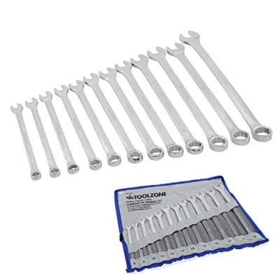 Image of Toolzone 12 Piece Extra Long Polished Combination Spanners