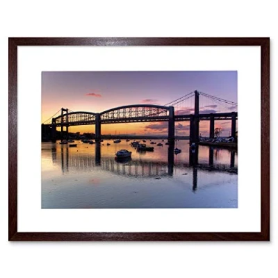 Image of Wee Blue Coo Photo River Bridge Royal Albert Tamar Plymouth Picture Framed Wall Art Print