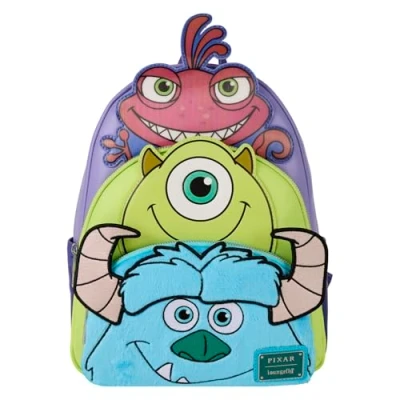 Image of Monsters Inc. Mike, Sulley &amp; Randall Loungefly Mini Backpack