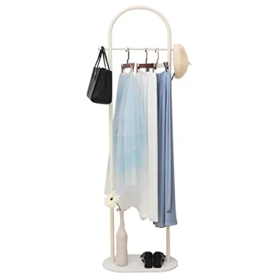 Image of Cre Cra Gold Clothing Rack Marble Base Metal Modern Coat Stand Clothes for Bedroom Standing Garment Heavy Duty Hanger Bag, Hat, Scarf, Jacket