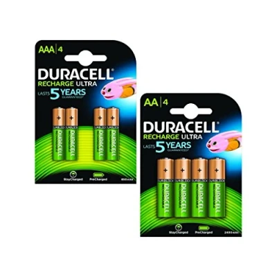 Image of Duracell AA and AAA Pre Charged Battery Rechargeable Pack of 8