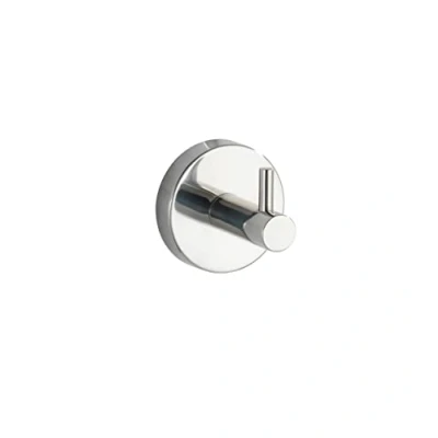 Image of WENKO 20205100 Wall Hook Uno Bosio Shine, Metal Stainless steel, 5.5 x cm, Shiny