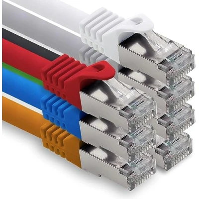 Image of freiwerk 0.25 m 7 colors pieces CAT.7 network cable Lan Ethernet patch s FTP LSZH PIMF 10GB RJ45 plug Cat6a