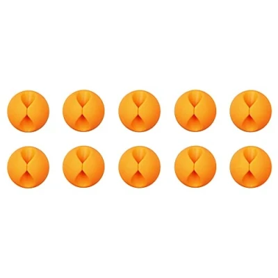 Image of Lifeswonderful Pack of 10 Self Adhesive Charger USB Cable Cord Wire Clip Holders Desk Tidy Ties (Orange)