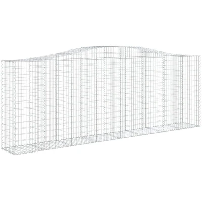 Image of vidaXL Arched Gabion Baskets 4 pcs 400x50x140/160 cm Galvanised Iron