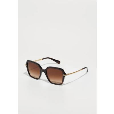 Image of Swarovski Woman SK6040 100274 Sunglasses Acetate Turtle Brown Geometric Normal Shaded