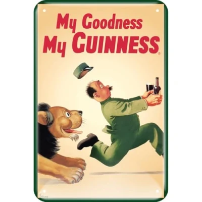 Image of Guinness Metal Sign With Iconic Lion Design (20Cm X 30Cm)