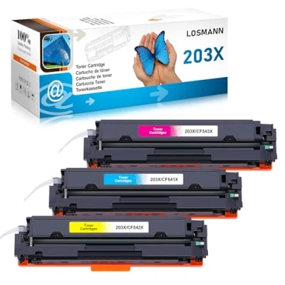 Image of LOSMANN 203X Toner compatibile per HP 203A CF541X CF542X CF543X Color Laserjet Pro MFP M281fdw M281fdn M281cdw M280nw M254dw M254nw M254dn (Ciano, Giallo, Ma