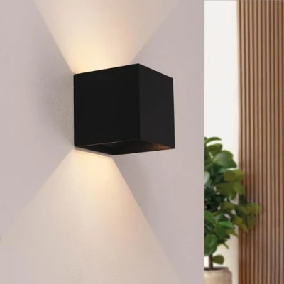 Image of Ledvion Rechargeable USB Wall Light with Motion Sensor, 3000 K, 120 Lumens, IP44, Black, 4400 mAh Battery, Wireless Installation