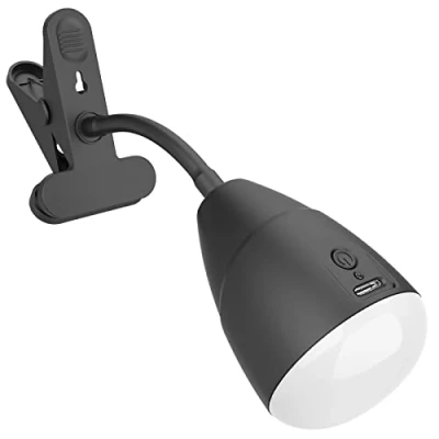 Image of Milpoel Clip on Light, Battery Powered Reading Lamp, 3 Levels Brightness, Lamp for Bed Light Office Outdoor Lighting (4400 mAh Light)