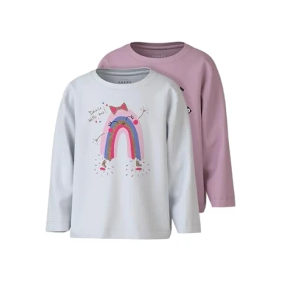 Image of Name it Nmfveen 2 PACK Long sleeved top for kids, Size: 1.5 2y, Corsage/bright white