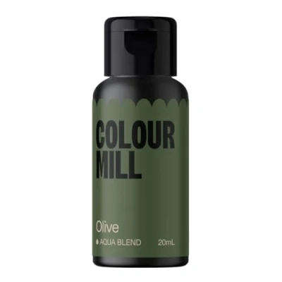 Image of Colour Mill Aqua Blend Food Colouring Liquid Olive Edible Paint for Royal Icing, Macarons, Meringue, Fondant, Jellies, Beverages and More 20 ml