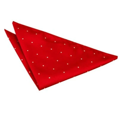 Image of DQT Men Red Solid Plain Stripe Floral Paisley Polka Dot Pocket Square Pin Dark
