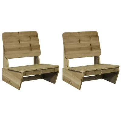 Image of vidaXL Garden Chairs 2 pcs 60x64x70.5 cm Impregnated Wood Pine