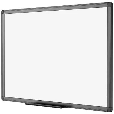 Image of VIZ PRO Magnetic Drywipe Whiteboard 120 x 90 cm, Dry Erase White Board with Black Aluminium Frame and Pen Tray