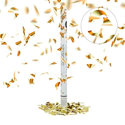 Image of 10x Party Poppers, 80 cm Confetti Cannon Set, for Weddings and Birthdays, Shooter with 6 8 m Shooting Distance, Metallic Gold