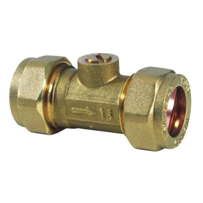 Image of Plumbright Straight Isolating Valve Brass 15mm