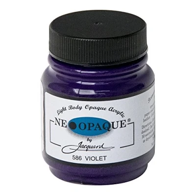 Image of Jacquard Neopaque JAC1586 Violet Acrylic Paint, Ideal for Fabric, Leather, and Mixed Media, Water Based Non Toxic 2.25 oz Bottle