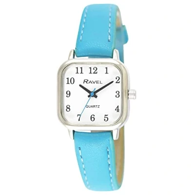 Image of Ravel Women&#039;s Square Brighter Days Silver Tone Watch Analogue Quartz R0141.06.2 Bright Turquoise