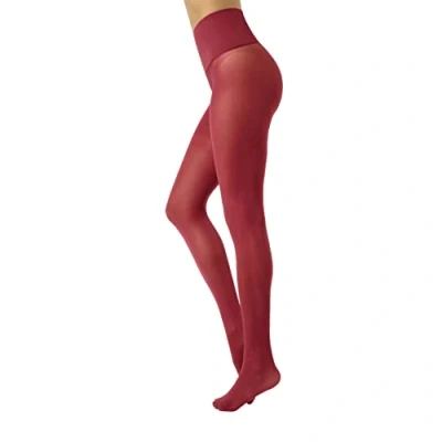 Image of CALZITALY Cashmere Wool Tights, Warm Winter Pantyhose, Thick 150 Den, S, M, L, XL, XXL, 3XL, 4XL Italian Hosiery (S, Portwine)