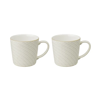 Image of Denby Impression Cream Set Of 2 Spiral Large Mug