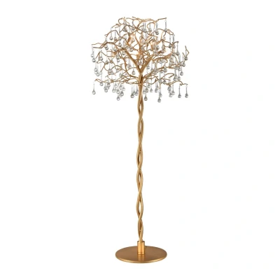 Image of Icicle Glass Drops Floor Lamp Antique Brass 5x G9