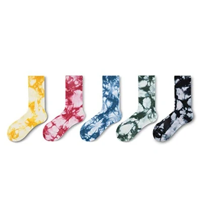 Image of NC 5 Pairs Women&#039;s Ankle Socks Tie Dye Crew Men Fashion Colourful Breathable Sports