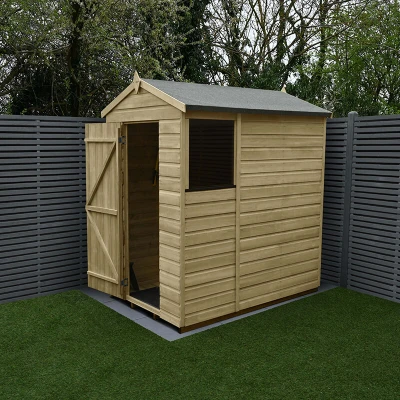 Image of 6&#039; x 4&#039; Forest Beckwood 25yr Guarantee Shiplap Pressure Treated Apex Wooden Shed (1.88m 1.34m)