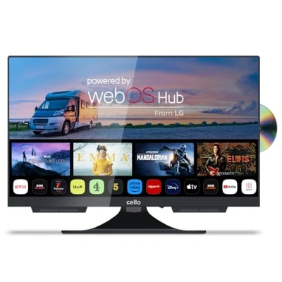 Image of Cello C1924WSF 12 Volt 19 inch Smart Frameless TV With Built in DVD Ultrafast WebOS Freeview Play Pitch Perfect Speakers Bluetooth Netflix Small for Motorhomes Made the UK 2024