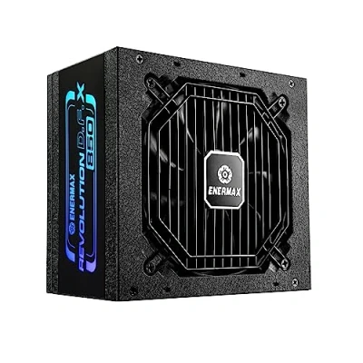 Image of ENERMAX REVOLUTION D.F. X 850W Full Modular ARGB Power Supply 140mm ATX 3.0 &amp; PCIe 5.0 Compliant Side Panel 600W 12VHPWR Cable 80 Plus Gold Cybenetics Platinum 100% Jap Capacitors