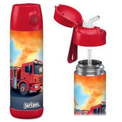 Image of JARLSON Charli Kids Water Bottle with Straw, Insulated Stainless Steel Bottle, Thermos Flask for Girls/Boys