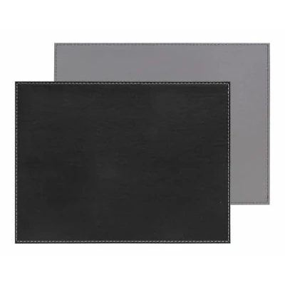Image of Freeform Placemat, Faux Leather, Black/Grey, One Size