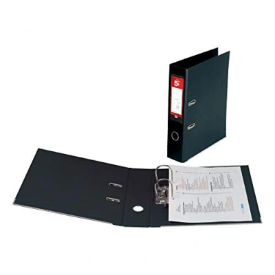 Image of 5 Star Office Lever Arch File Polypropylene Capacity 70mm A4 Black [Pack 10]