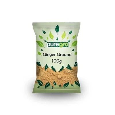 Image of Puregro Ginger Powder 100g PACK OF 1 Ground Jengibre en Polvo Gently Dried &amp; No Additives Ideal for Cooking and Tea.