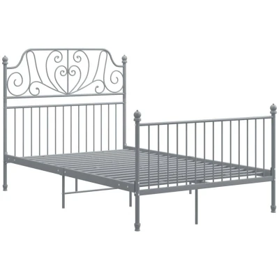 Image of vidaXL Bed Frame without Mattress Grey Metal 120x200 cm