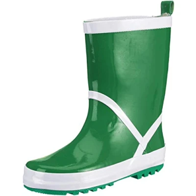 Image of Playshoes Unisex Kids Wellies Rain Basic Wellington Rubber Boots, Green Gruen 29, 9 UK Child