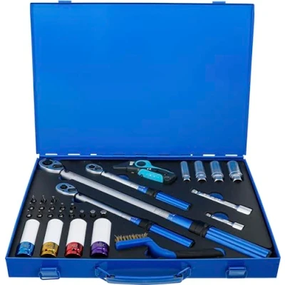 Image of BGS 74305 Torque Wrench Set 6.3 mm (1/4&quot;), 10 (3/8&quot;), 12.5 (1/2&quot;) 31 pcs.
