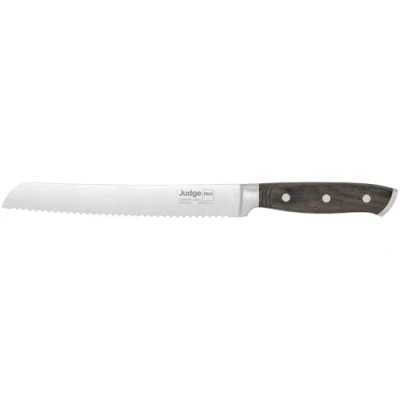 Image of Judge Pro 14cm/8&quot; Bread Knife High Grade Carbon Stainless Steel Blade, Dishwasher Safe, Hard Wearing Wood Handle, Suitable for Loaves, Soft and Pastries