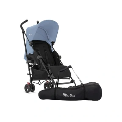 Image of Silver Cross Essentials Zest Pushchair &amp; Stroller Bag Foldable Travel Everyday Buggy Newborns to 4 Years Blue