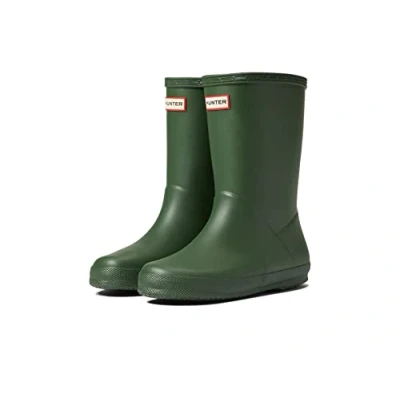 Image of Hunter Original KIDS First Classic Unisex Wellies for kids, Size: 5K, Dark green Natural rubber