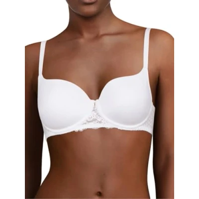 Image of Chantelle Womens Easy Feel Marilyn Covering T Shirt Bra Golden Beige White Polyamide Size 36DD