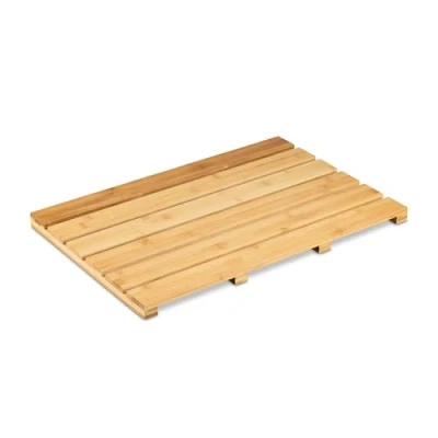 Image of Relaxdays Bamboo Bath Mat, Non Slip, Shower, Sauna, Against Cold Floors, Indoor &amp; Outdoor, 3.5 x 54 36 cm, Natural